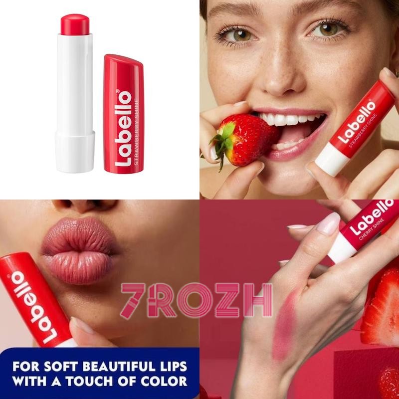 تست رنگ بالم لب لابلو رایحه توت فرنگی Strawberry Shine