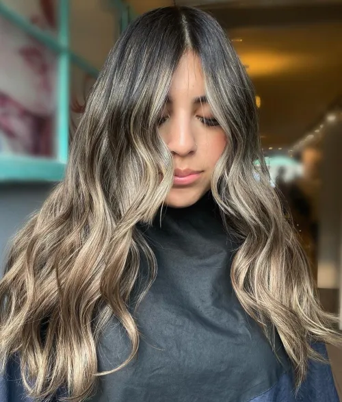 رنگ موی بالیاژ بژ خاکستری